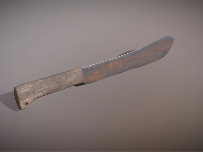 Industrial LOFT Knife Long Knife Rusty Long Knife 3d model