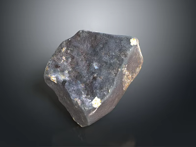 Dark Colored Natural Stone With Irregular Shape And White Specks Surface 3d model
