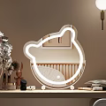 Bear Head Shaped LED Illuminated Mirror In Kids Bedroom With Crib And Stuffed Toy
