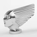 Modern Artistic Silver Head Ornament Decor Combination With Winged Design Elements