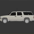 Chevrolet White SUV with Roof Rack Sleek Front and Reflective Surface