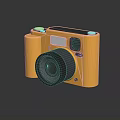 Yellow Retro Style Digital Camera With Compact Body And High Quality Lens For Digital Photography