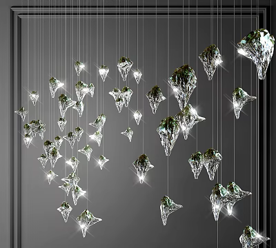 Modern crystal chandelier 3d model Modern crystal chandelier 3d model