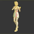 Anime Style 3D Nurse Character In Pink Uniform With White Stockings And Pink Hair Posing