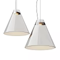 Modern Conical Pendant Lights With Sleek Glass Surface And Metal Accents