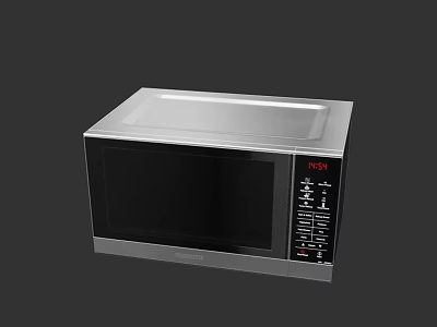 Stainless Steel Microwave Oven as Essential Kitchen Appliance with Digital Display and Control Panel 3d model