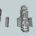 Modern High Rise Residential Building With Glass Facade And Green Balconies