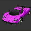 Pink Sports Car With Black Rear Spoiler Black Windows Black Wheels And Sleek Design