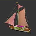 Modern Sailing Cartoon Sailing 3d model