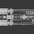 Detailed Warship Model With Red And White Hull Superstructure Antenna And Deck Equipment