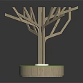Creative Tree Like Public Chair With Branch Shaped Seats Green Base And Wooden Design
