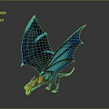 Vibrant Dragon Game And Movie Character With Blue Wings And Orange Details