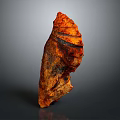 Grilled Pork Rib With Orange Red Color And Roasted Surface Texture On Dark Background