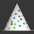 White Cone Party Hat With Colorful Polka Dots Red Green Blue White String Band Reflection