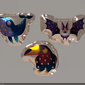 Colorful Inflatable Animal Toys Whale Bat Toucan With Shiny Star Patterns Decorative Design