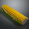 Fresh Peeled Corn With Yellow Kernels And Green Husks On Dark Surface