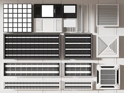 Various Modern Grille Lights With Different Designs For Home Office Interior Lighting 3d model