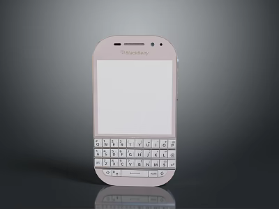 BlackBerry Classic Mobile Phone Featuring Physical QWERTY Keyboard And White Display Screen 3d model