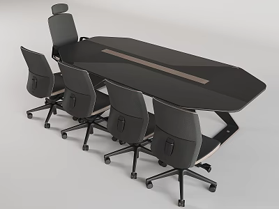 Conference Table and Chair Training Table Rotary Lift Chair 3d model