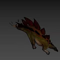 Realistic Stegosaurus Dinosaur With Spiked Back As Game Movie Character In 3D Render