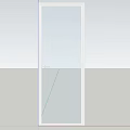 White Framed Swing Door With Clear Glass Panel And Handle For Interior Use 3d model