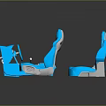 Modern Blue Automotive Seat Components With Ergonomic Seats Console And Adjustment Mechanisms