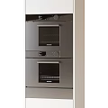Modern Kitchen Appliances With Stacked Built in Double Ovens Stainless Steel Design
