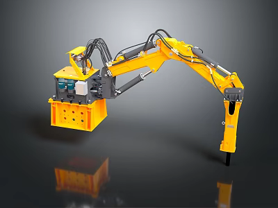 Game Movie Character Yellow Mechanical Arm Robot With Black Components Design 3d model