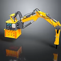 Game Movie Character Yellow Mechanical Arm Robot With Black Components Design
