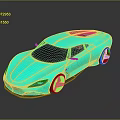 Light Blue Concept Sports Car With Sleek Aerodynamic Design And Reflective Surface