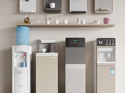 Variety Of Modern Water Dispensers For Daily Use 3d model