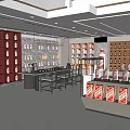 Tobacco And Alcohol Store Interior Design With Shelves Tables Chairs And Alcohol Displays