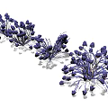 Purple Flowering Shrubs In Garden Landscape With Decorative Plant Clusters