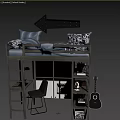 Modern Bunk Bed In Stylish Bedroom With Decor