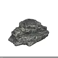 Natural Gray Stone Rock with Rough Surface Texture for Garden Decoration Projects 3d model