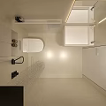 Modern Bathroom Interior With Rainfall Shower Wall Mounted Sink And Backlit Mirror 3d model