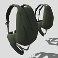 Green Tactical Backpack Straps With Adjustable Padded Design And Metal Buckles