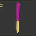 Long Slender Blade Knife Featuring Decorative Colored Square Blocks On Handle