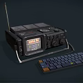 Retro Computer With Kung Fu Display Screen And Classic Mechanical Keyboard