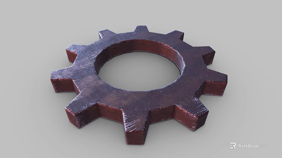 Rustic Brown Metal Gear With Textured Surface And Circular Design Details For Industrial Use 3d model 