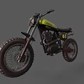 Vintage GURSE Motorcycle With Yellow Body Number 63 And Rugged Tires