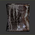 Old Rusty Cylindrical Metal Container With Weathered Surface And White Stains 3d model