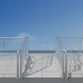 Modern Metal Railings Design For Outdoor Staircase With Stone Steps