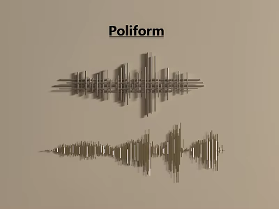 Poliform Decorative Pendant With Two Wave Pattern Designs On Beige Background 3d model