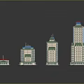 Multiple Modern Residential Buildings With Colorful Roofs And Unique Architectural Designs