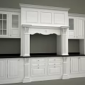 Spacious White Kitchen Cabinet Set With Glass Door Cabinets And Storage
