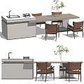 Modern Dining Table and Chair Combination Bar Table and Chair Combination Nakajima Console 3d model