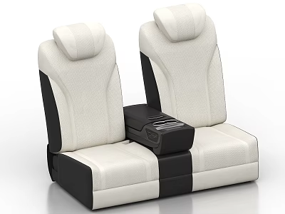 Comfortable White And Black Car Seats With Central Console Design 3d model