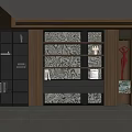 Elegant Modern Bookcase With Glass Doors LED Lighting And Wooden Texture Decorative Items