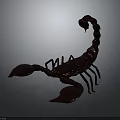 Dark Red Scorpion 3D Model With Detailed Features On Gray Gradient Background 3d model